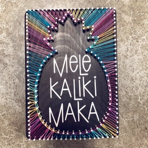 Mele Kalikimaka String Art, Hawaiian Christmas Sign, Pineapple Holiday Decor