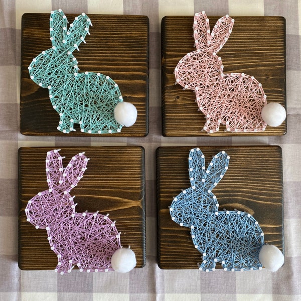 Bunny String Art, Easter Decor, Spring Sign