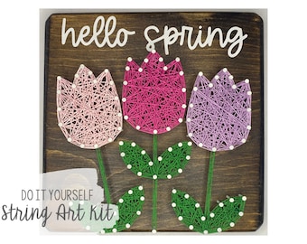 DIY Hello Spring Tulips String Art Kit