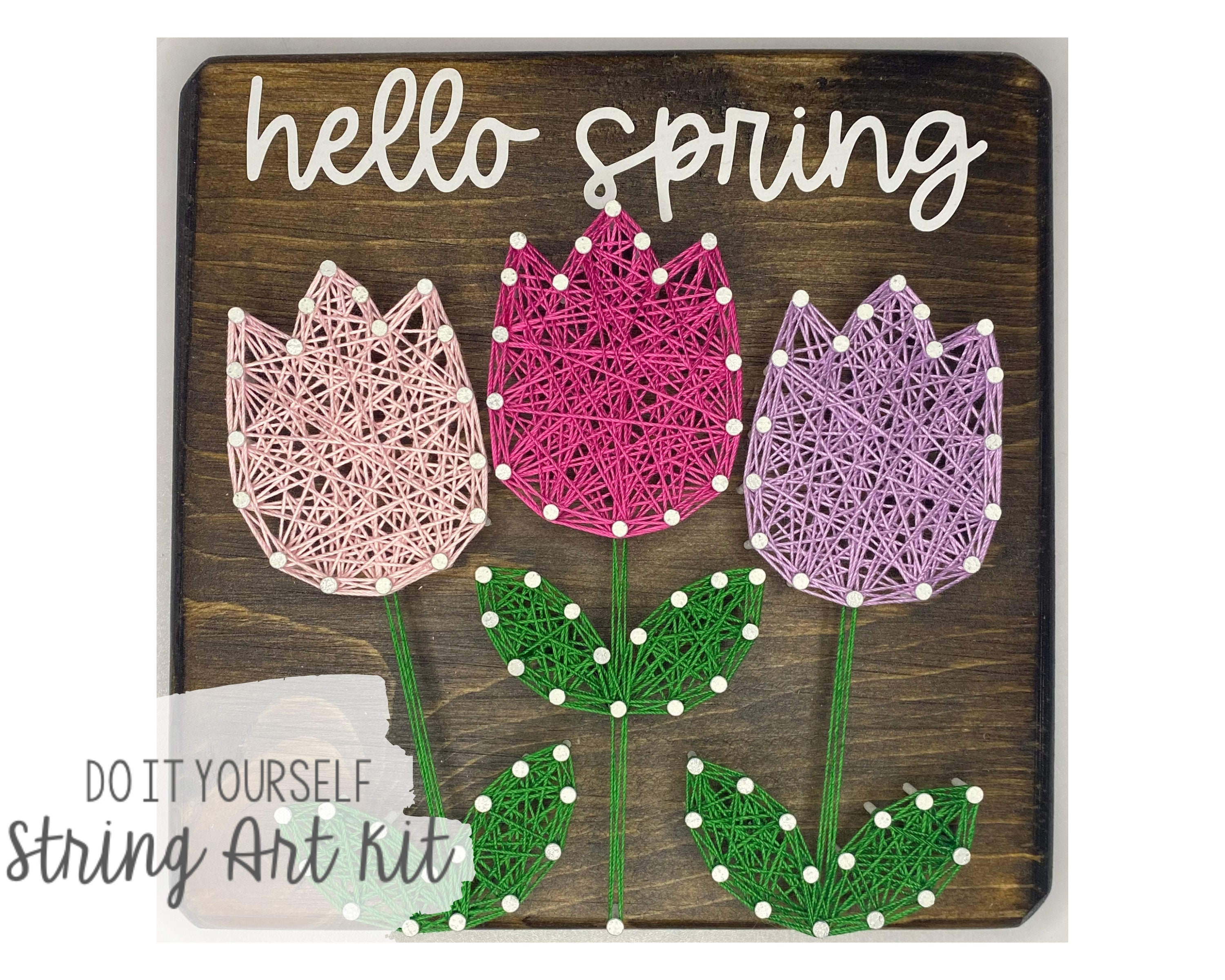 5 X 5 Easter Tulips String Art Kit DIY Adult Teen Tween Easter Holiday  Craft Project 