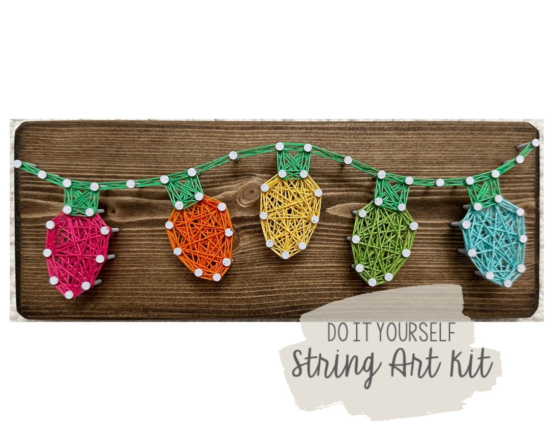 DIY Rainbow Christmas Lights String Art Kit Etsy