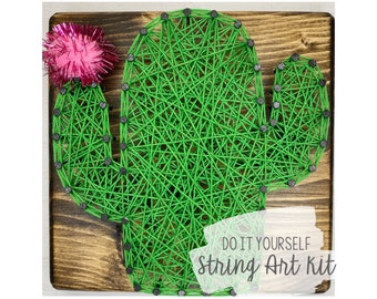 DIY 5x5" Cactus String Art Kit