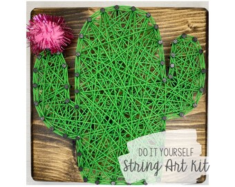 DIY 5x5" Cactus String Art Kit