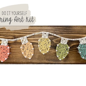 DIY Rainbow Christmas Lights String Art Kit