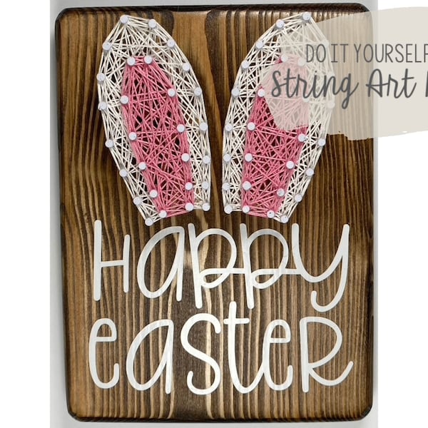 DIY Happy Easter Bunny Ears String Art Kit