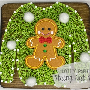 DIY 5x5" Ugly Christmas Sweater Gingerbread Man String Art Kit