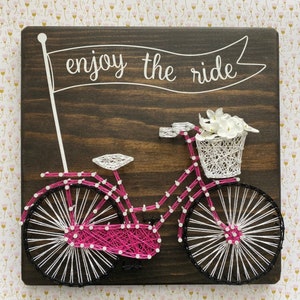 Enjoy the Ride Bicycle String Art Sign
