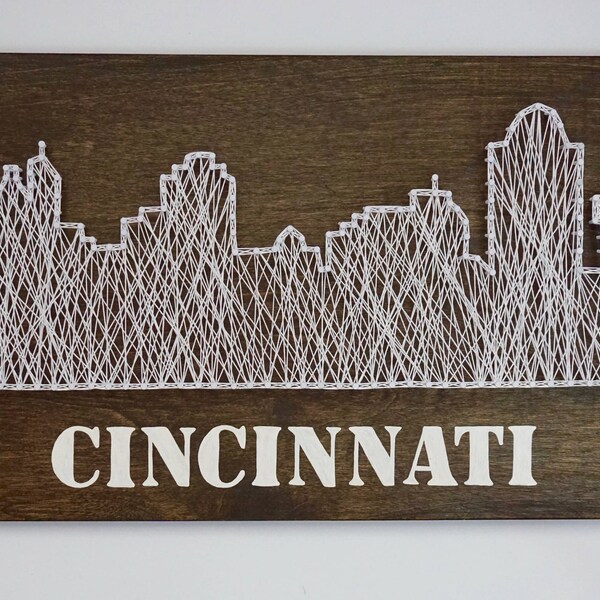 Cincinnati Skyline String Art, Cincinnati String Art, Cincinnati Wall Hanging, Wall Decor, Cincinnati Sign, City Skyline