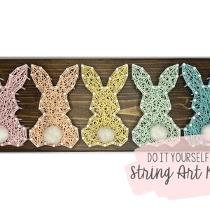 DIY Rainbow Bunnies String Art Kit