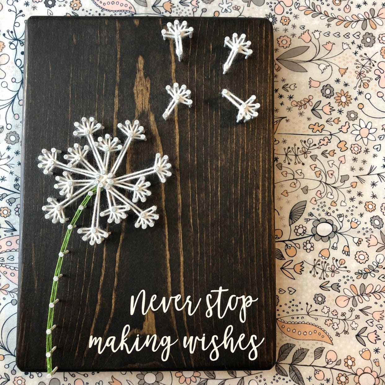 dandelion-string-art-dandelion-sign-never-stop-making-wishes-make-a-wish-wood-sign-etsy
