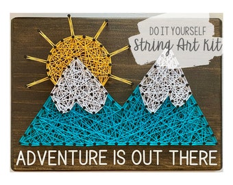 DIY Adventure is Out There Mountains String Art Kit