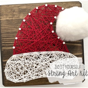 DIY 5x5" Santa Claus Hat String Art Kit