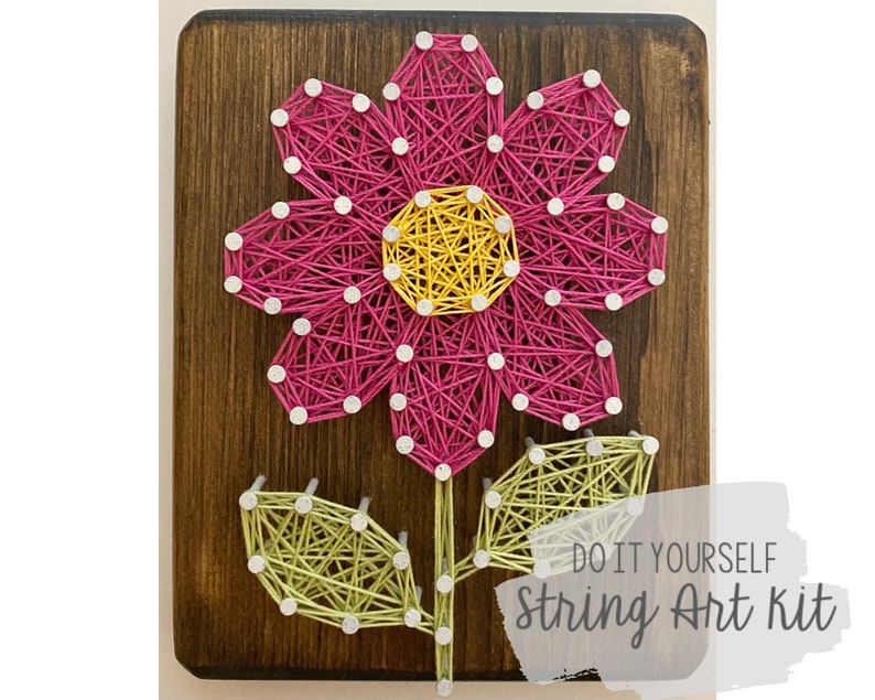 DIY Mini Daisy String Art Kit, DIY Flower String Art Kit image 1