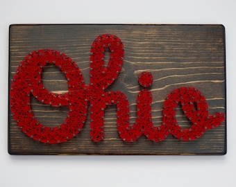 Ohio State Script Ohio String Art, Ohio String Art, Ohio State Sign, Ohio State University Decor, Buckeye Sign
