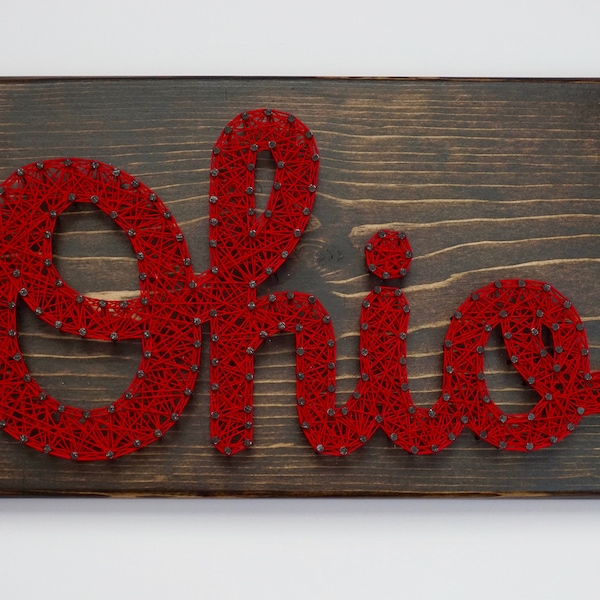 Ohio State Script Ohio String Art, Ohio String Art, Ohio State Sign, Ohio State University Decor, Buckeye Sign