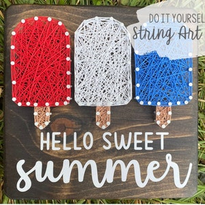 DIY 7x7" Summer Popsicles String Art Kit