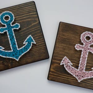 Anchor String Art, Anchor Wall Art, Nautical Decor image 2