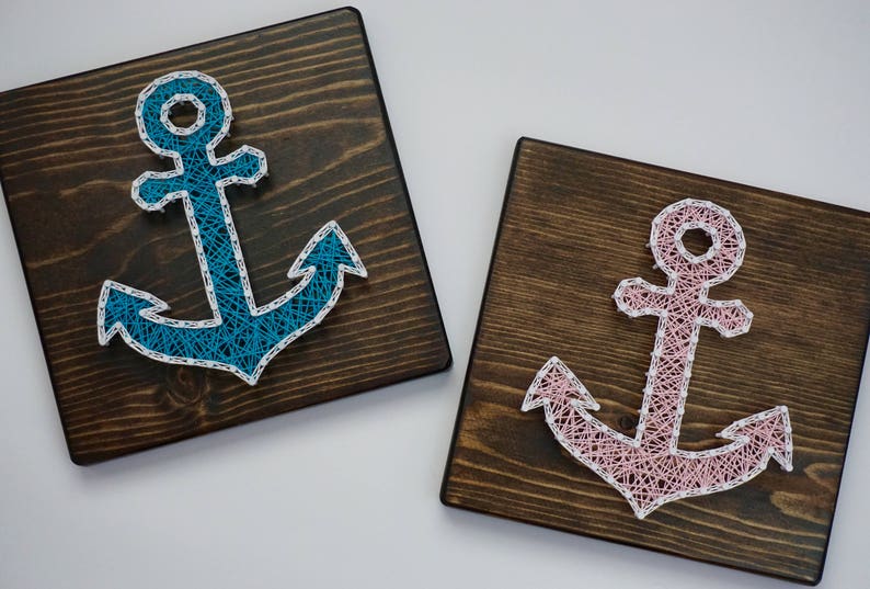 Anchor String Art, Anchor Wall Art, Nautical Decor image 2