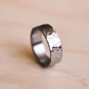 Aerospace Grade Titanium Ring with a Hammered Texture Finish - Aerospace Grade Titanium Wedding Band - Hammered Ring