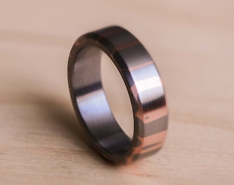 Super Conductor Ring with a Tantalum Liner, Tantalum Wedding Band, Superconductor Wedding Ring