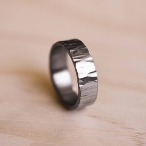 Handmade Aerospace Titanium Ring: Textured Wedding Band