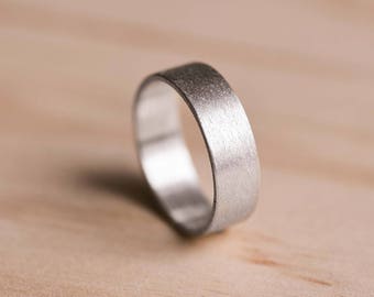 Brushed Argentium Silver Ring - Recycled Silver Ring - Ethical Ring - Brushed Silver Wedding Band