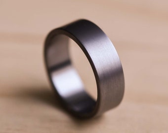 Brushed Tantalum Ring - Dark Blue Grey Tantalum - Tantalum Wedding Band - Grey Wedding Ring - Minimalist Ring