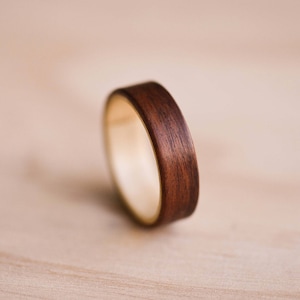 Santos Rosewood & Huon Pine 2-Tone Bentwood Ring - Wooden Ring