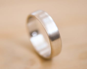 Subtle Domed Solid White Gold Wedding Band - Gold Wedding Ring - Matte Wedding Band - Lightly Brushed Wedding Ring - White Gold Wedding Ring