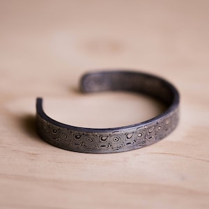 Damasteel Damascus Rose Pattern Cuff/Bracelet - Damascus Steel Cuff