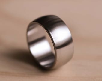 Brushed Domed Marine Grade 316 Stainless Steel Ring - Stainless Steel Wedding Band - Brushed Wedding Ring