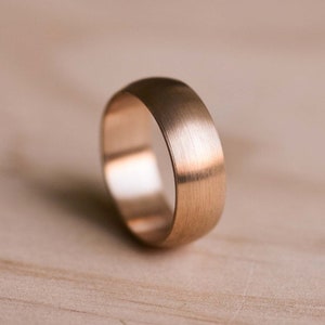 Handcrafted Domed Bronze Wedding Band, Brushed Bronze Wedding Ring, Unique Patina Wedding Ring, Customizable Bronze Ring