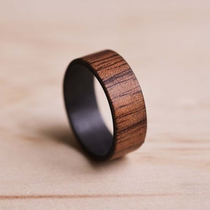 Red Cedar & Carbon Fiber Bentwood Ring, Wooden Ring