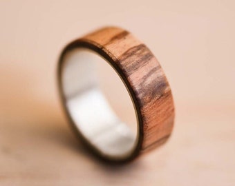 Pepperwood & Marine Grade 316 Stainless Steel Bentwood Ring - Wooden Ring
