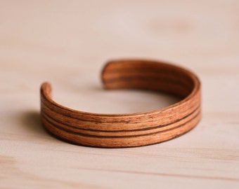 Zebrano/Zebra Wood Bentwood Cuff/Bracelet