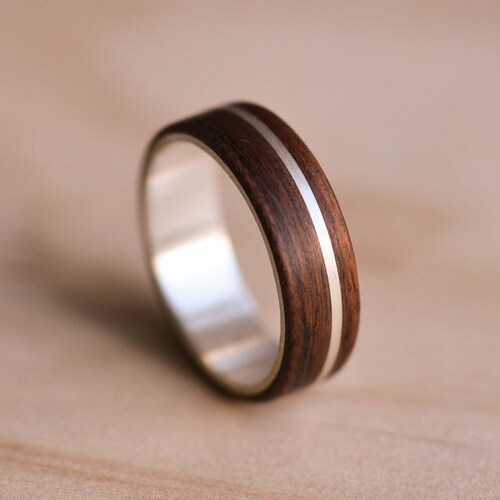 Australian Gidgee Wooden Ring With Silver or Copper Inlay - Etsy Australia