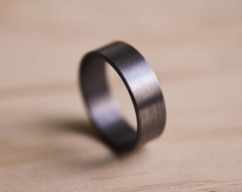 Brushed Tantalum Ring - Dark Blue Grey Tantalum