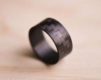 Carbon Fiber Ring - Black Twill Finish Carbon Fibre Ring - Carbon Fiber Wedding Ring