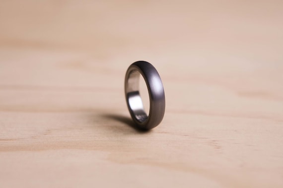 Brushed Domed Tantalum Ring: Titanium Liner, Hypoallergenic Wedding Band, Mens Ring, Mens Wedding Ring