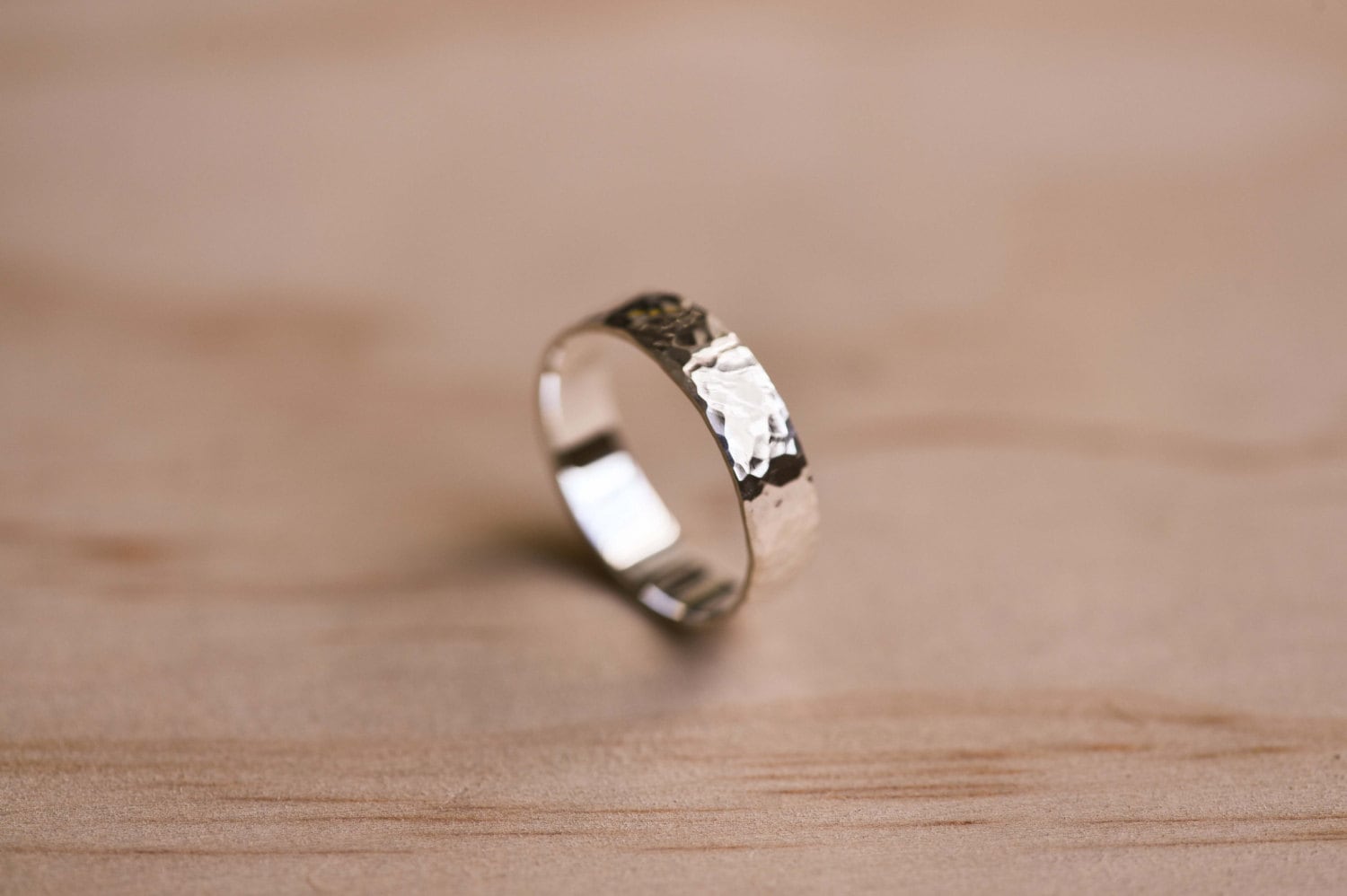 Hammered Sterling Silver Ring, 100% Recycled Sterling Silver, Ethical Wedding Ring