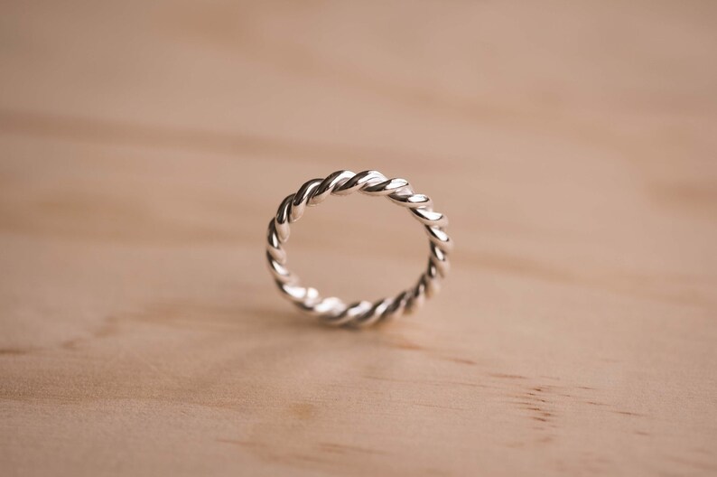 Twisted Rope Design Sterling Silver Ring Recycled Silver Ring Ethical Wedding Ring image 2