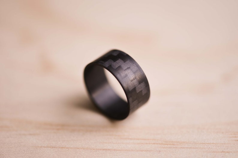 Carbon Fiber Ring Black Twill Finish Carbon Fibre Ring Carbon Fiber Wedding Ring image 1
