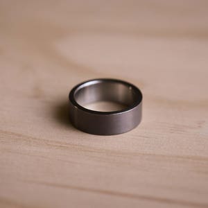 2-Tone Brushed Tantalum Ring with a Marine Grade 316 Stainless Steel Liner Tantalum Wedding Band image 4