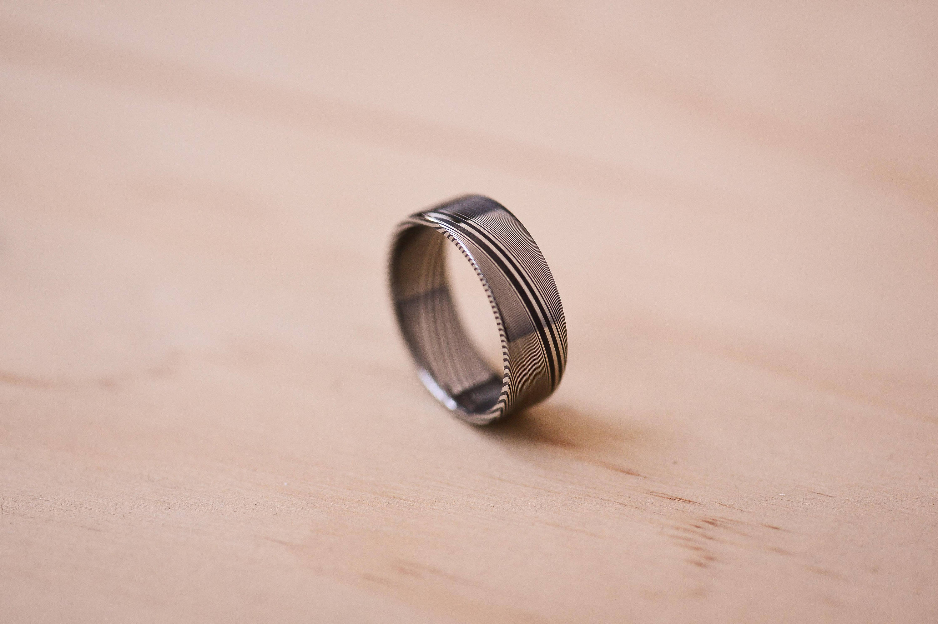 Damasteel Damascus Dense Twist Pattern Ring Damascus Steel Etsy Australia