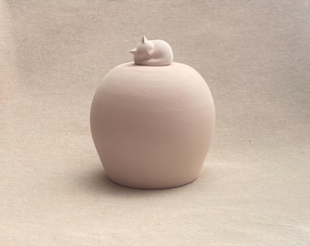 Ceramic Cat Urn for Personalization