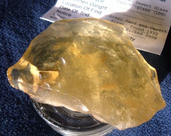 450 crt Libyan Desert Glass Dark (FLAT ) Gem  Meteorite Impact Tektite |Egypt Sahara -Natural and Complete