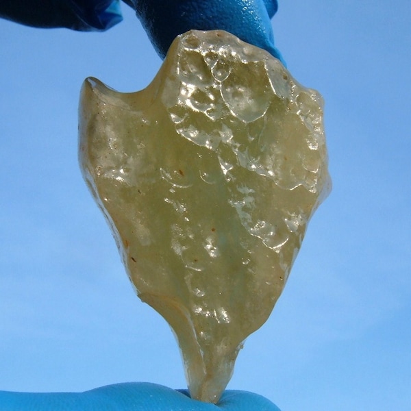 225 Carat Libyan Desert Glass (Arrow Head )gold Meteorite Impact Tektite |Egypt Sahara -Natural and Complete