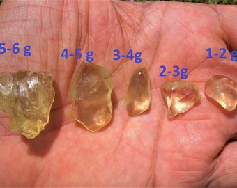 1-6 gram(4-30 carat) Libyan Desert Glass Gem Meteorite Impact Tektite Cintamani Healing stone -Translucent 100% Natural  Complete