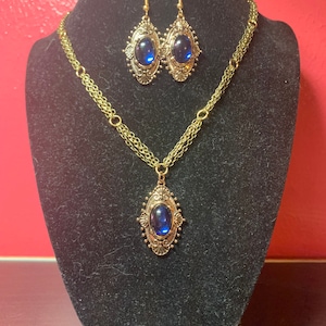 Renaissance Fair Circlet, necklace and earring set | Mideval Circlet with Blue Stone | Queen Accessories