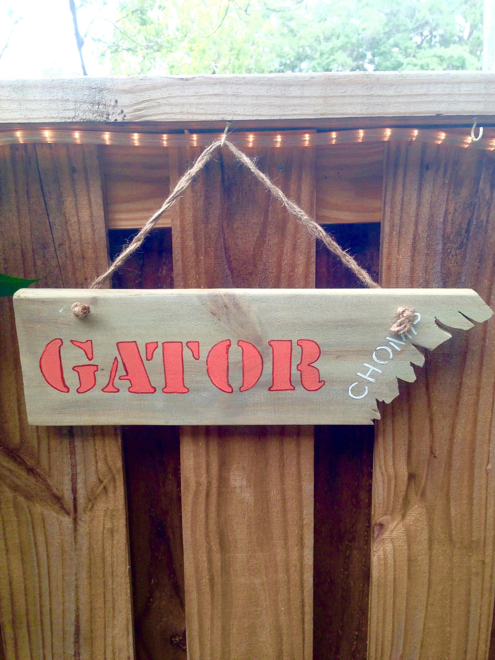 Natural Gator Chomp UF Wooden Sign Gameday Outdoor Decor Etsy